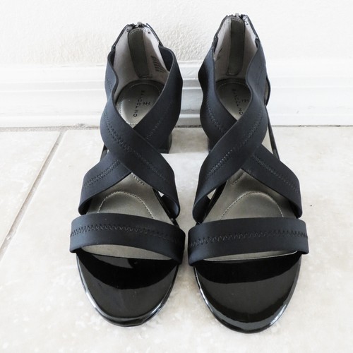 "BANDOLINO"BEAUTIFUL BLACK QUALITY SHOES SANDALS, BLOCK HEELS, NEW IN BOX - UK6