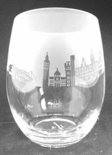 CARDIFF SKYLINE Frieze Boxed 36cl Crystal Stemless Wine / Water Glass