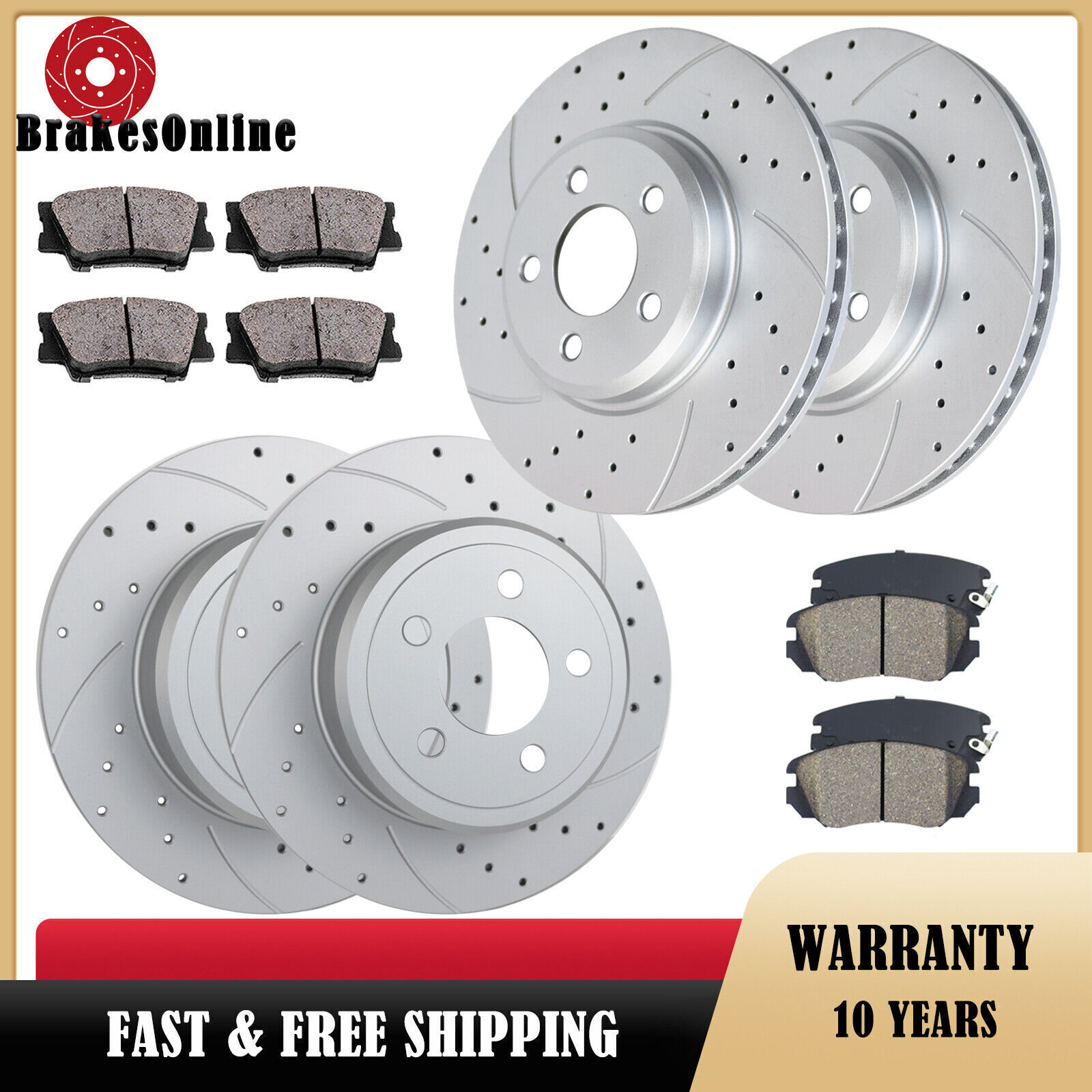 Front and Rear Brake Rotors Pads Kit for Dodge Charger Chrysler 300 06-20 Brakes
