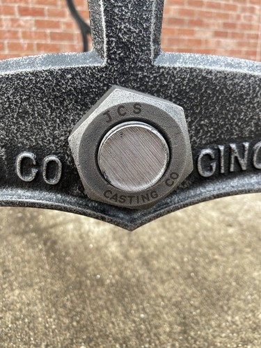 34” Counter Height Industrial cast iron table legs base embossed Cincinnati OH - Picture 7 of 12