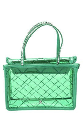 バッグ・カバンその他 AMINA MUADDI Woman Mini bag Green SUPERAMINIPALOMA CARIBBEAN AMINA MUADDI Betty Crystal Top Handle PVC Clear Quilted Bag