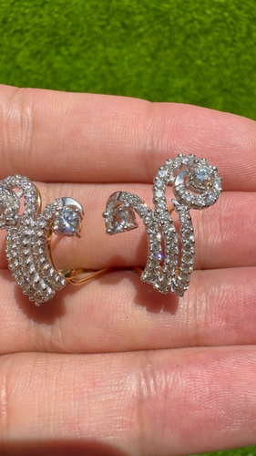 Vintage Circa 1980s 18k Gold Natural Diamond Decorated Earring - Video 1 of 1