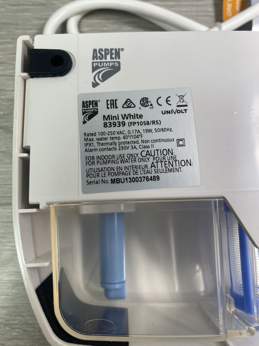 NEW* ASPEN PUMPS MINI WHITE CONDENSATE PUMP 83939 | eBay NEW* ASPEN PUMPS MINI WHITE CONDENSATE PUMP 83939 | eBay