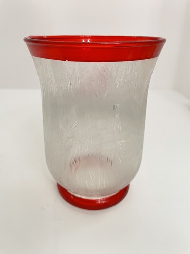 Hand Painted Christmas Cardinal Pine Glass Tealight Or Flameless Candle Holder - Picture 3 of 9