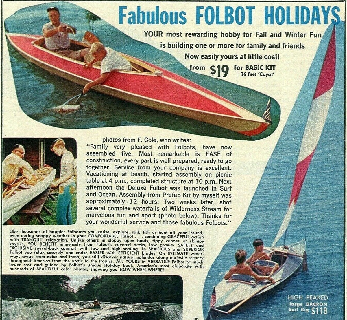 Vintage Print Ad Kayak Kit by Folbot Corp. , 1973 8.5 x 8 | eBay