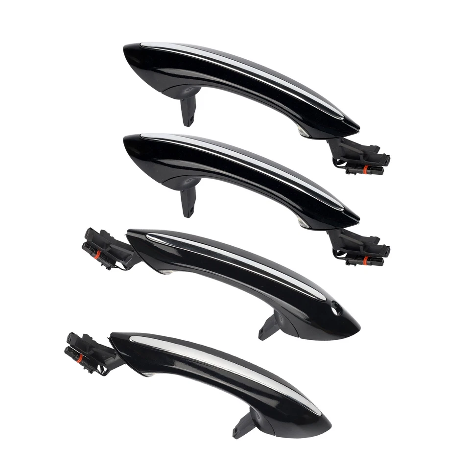 Manija de puerta exterior Comfort Access negra 4 piezas para BMW 535i 550i 520i 528i 640i Foto 3 de 4