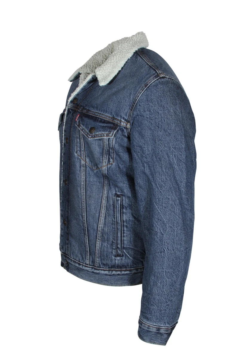 Levi&#039;s Men&#039;s Sherpa Jacket in Television - Medium Indigo 16365-0162 | eBay