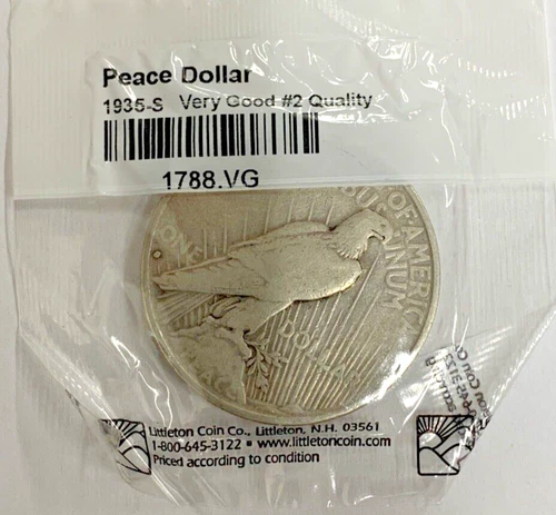 1935-S Peace Silver Dollar VG Littleton Coin