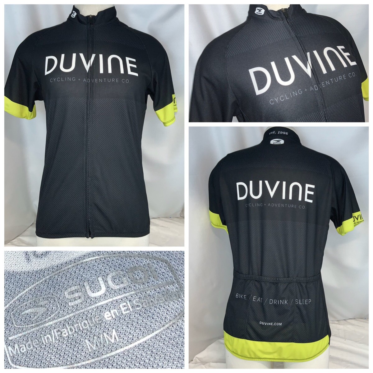 90s ヴィンテージ sugoi  サイクルジャージ Sugoi Cycling Jersey Women's M Black Full Zip Duvine Adventure