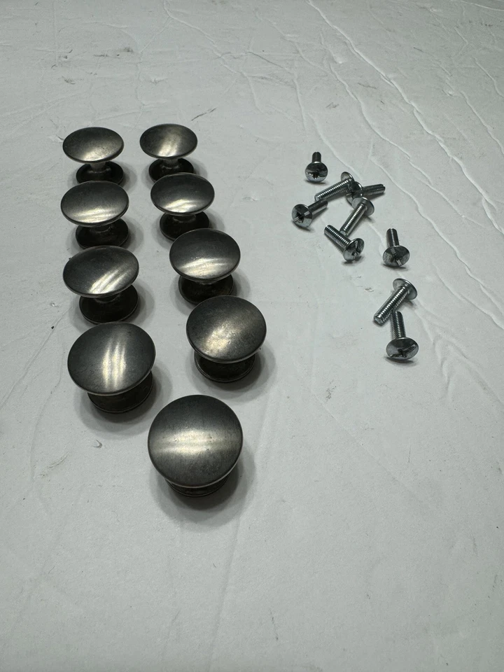 9 pincéis de prata níquel 3/4” diâmetro parafuso único montagem puxadores puxadores - Imagem 2 de 4