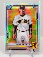 NON AUTO 2021 Bowman Chrome 1st Victor Acosta Refractor 12/499 Padres Silver RC