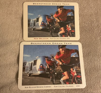 New Belgium Brew Beer Coaster, Ft Collins, CO, Beerstream Dream Team, Set Of 2