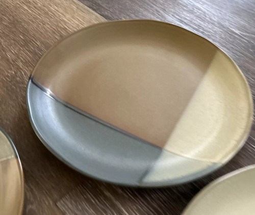 Set Of 5 Sango Gold Dust Green 5040 10 3/4” Dinner Plates EXC - Picture 7 of 8