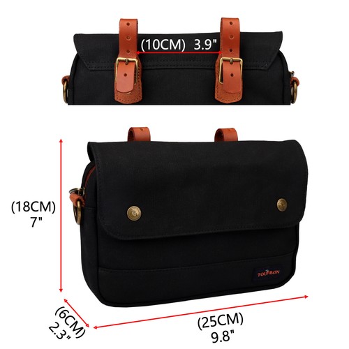 TOURBON Impermeable Lona Bicicleta Manillar Alforja Marco Bolsa Herramientas - Negro - Imagen 2 de 24