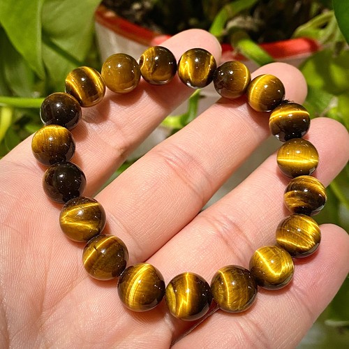 Pulsera elástica ojo de tigre amarillo - cuentas de 10 mm - piedra natural - energía - 0,98 oz - Imagen 8 de 12