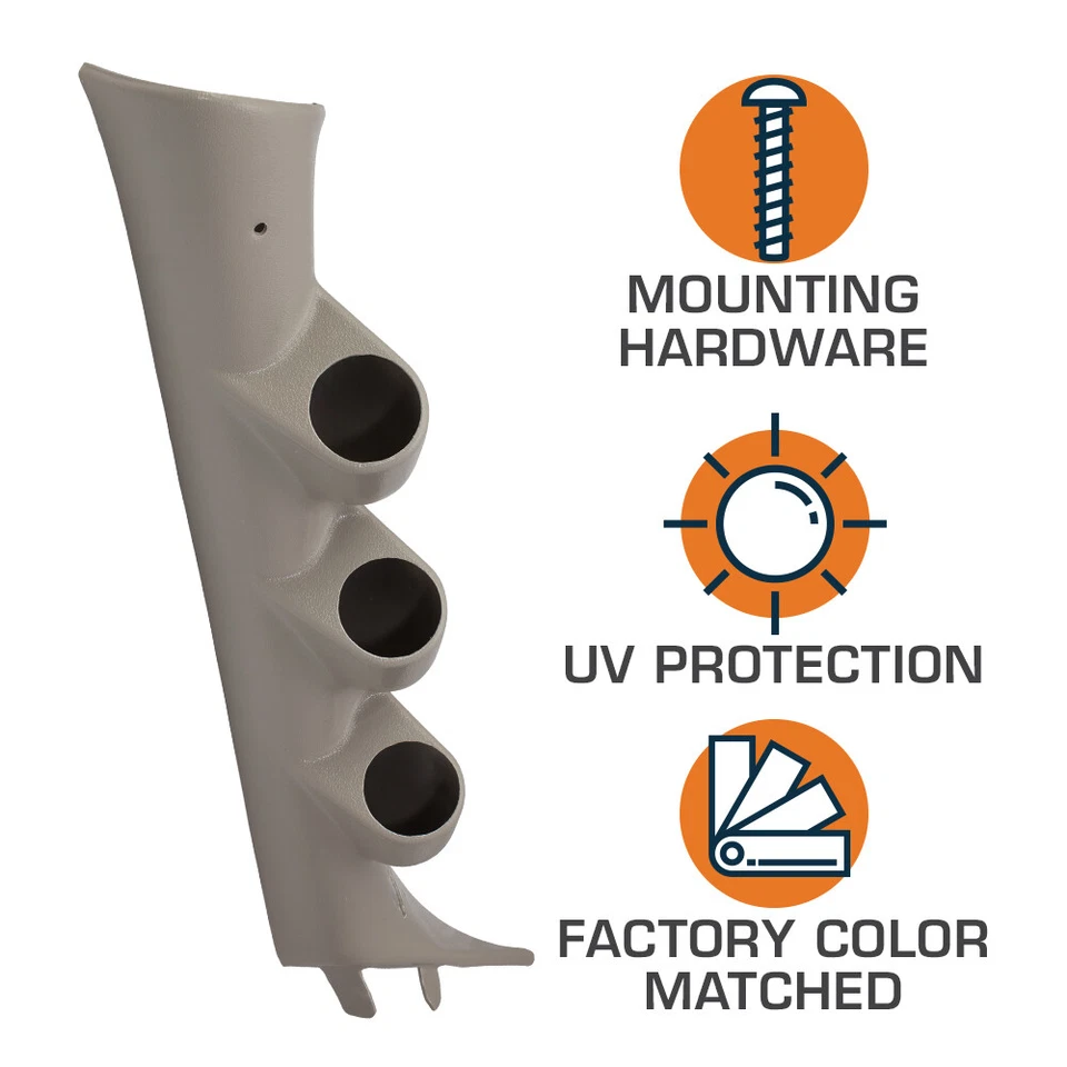 GlowShift Tan Triple Gauge 52mm Pillar Pod for 2007-2013 GMC Sierra Duramax - Image 3 of 3