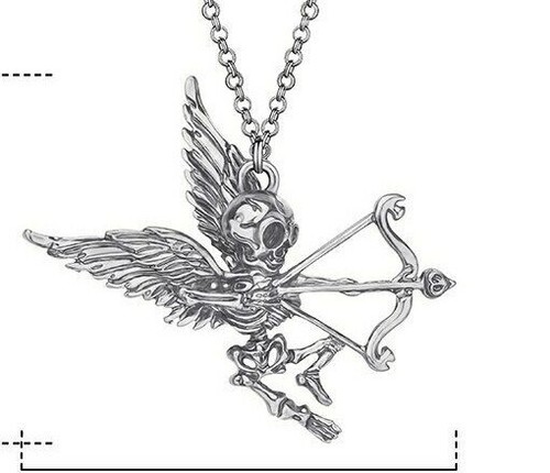 Dead Cupid Silver Winged Bony Sagittarius Skeleton Archer Eros Pendant ...