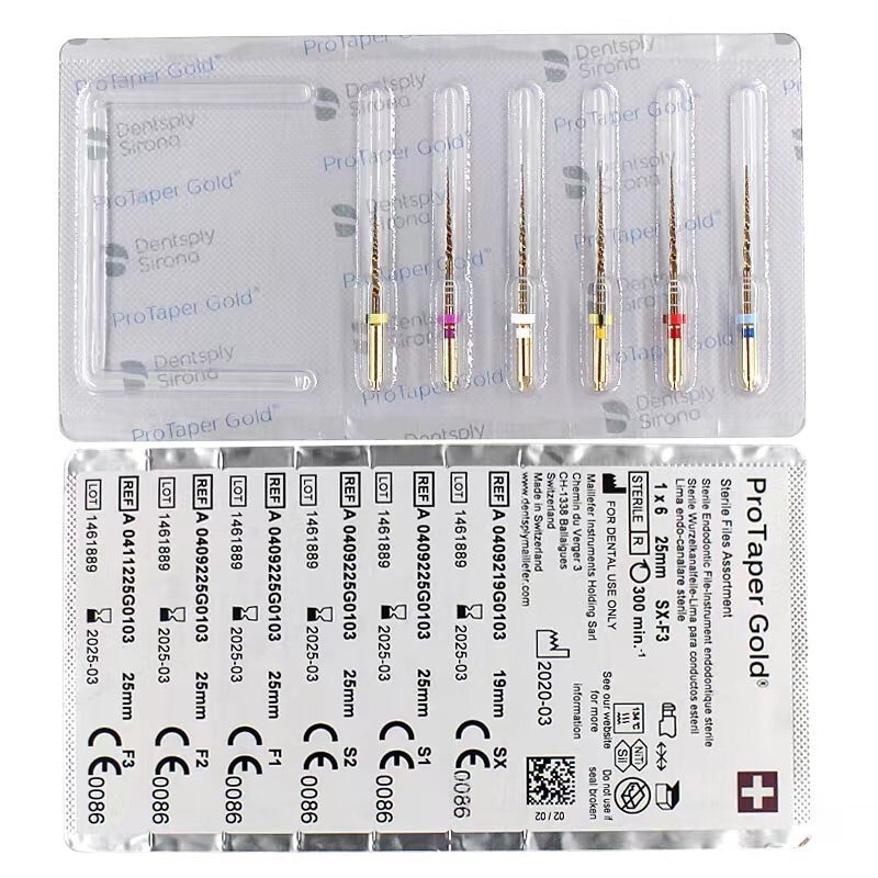 Endo Rotary File Dentsply Rotary ProTaper Universal Engine NiTi Files - 21mm S1 For Endodontic Procedures Protaper Gold Files