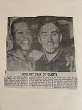 Willie Mays & Billy Pierce Giants 1962 Sporting News Baseball 5X5 Panel