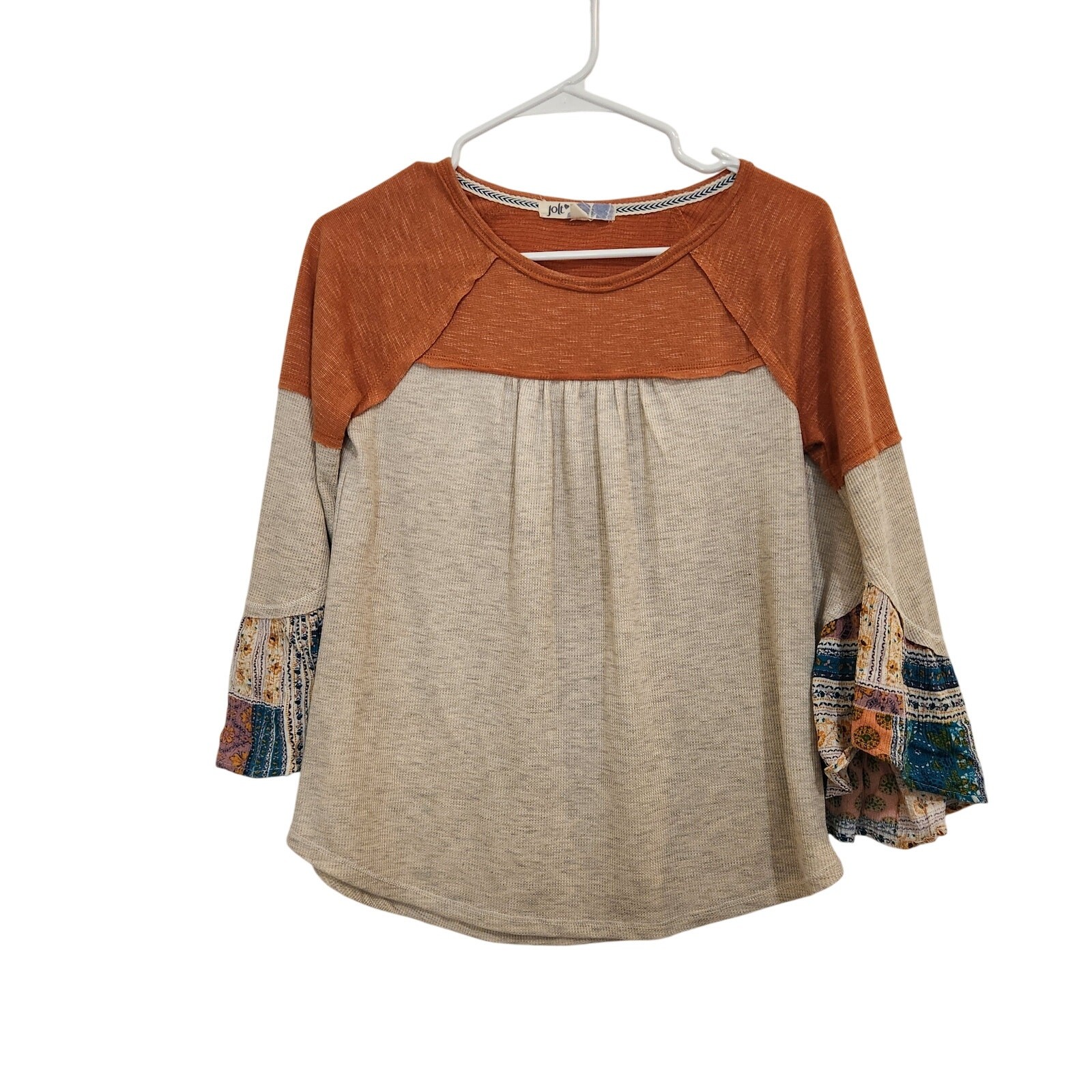 Jolt Multicolor Colorblock Patchwork Flared Sleev… - image 1