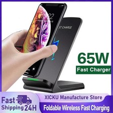 Wireless Fast Charger Charging Pad Stand Dock For Samsung Galaxy iPhone Phone