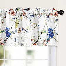 Short Curtains for Windows, Rod Pocket Vintage 52"W x 12"L Pack of 1 Blue