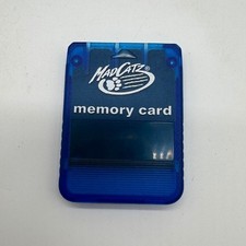 Mad Catz PlayStation 1 PS1 Memory Card Translucent Blue with Case Retro Gaming