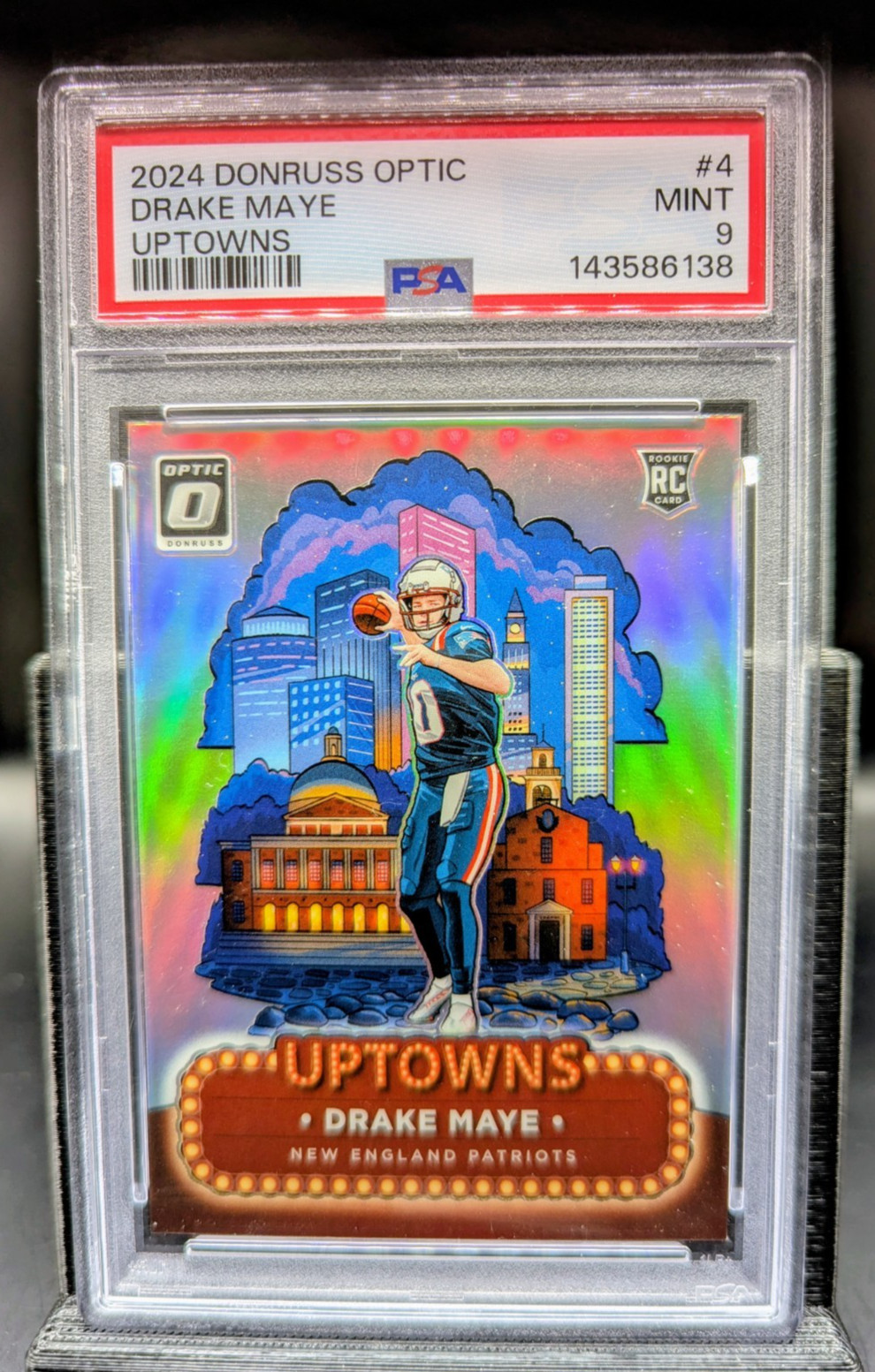 Drake Maye 2024 Donruss Optic Uptowns #4 (RC) PSA 9