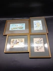 4x Cashs Woven Pictures Birds - Mute Swan, Great Tit, Blue Tit, Baltimore Oriole