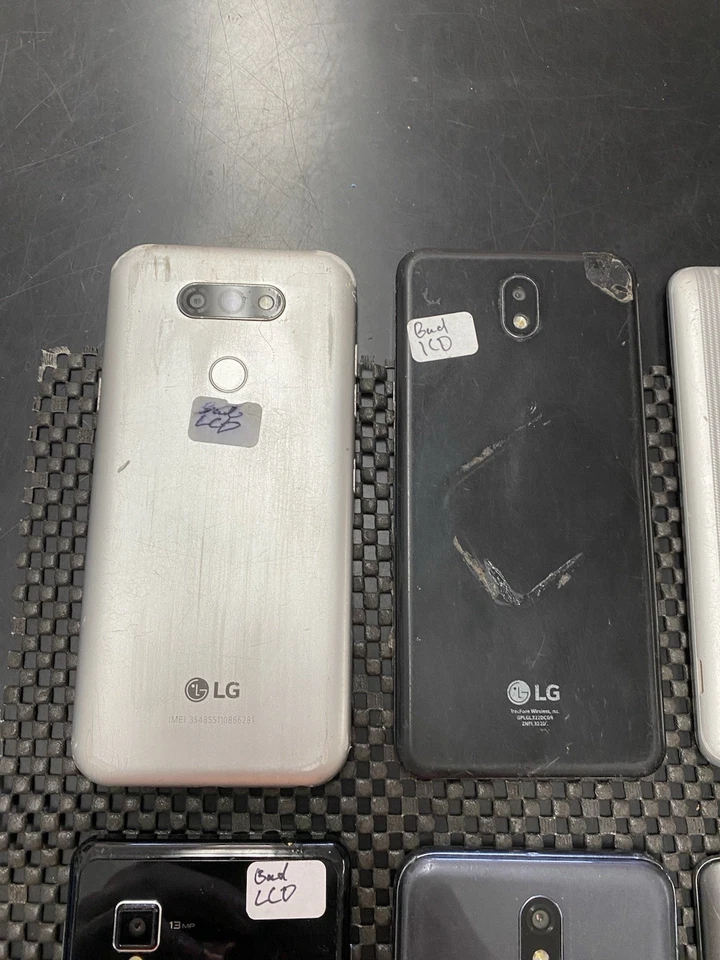 Lote De 7 Mix Teléfonos Inteligentes LG MODELOS DESCONOCIDOS Para Piezas/LCD D5 MALO Foto 3 de 4