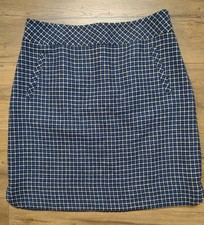 Talbot's Lined Wool Blend Skirt Women's 6 Short Pencil Blue Black Plaid Side Zip