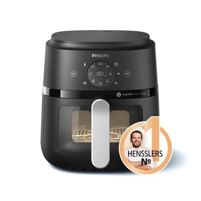 Philips Airfryer Serie 2000, 4,2 l, RapidAir, Digital, schwarz (NA221/00)