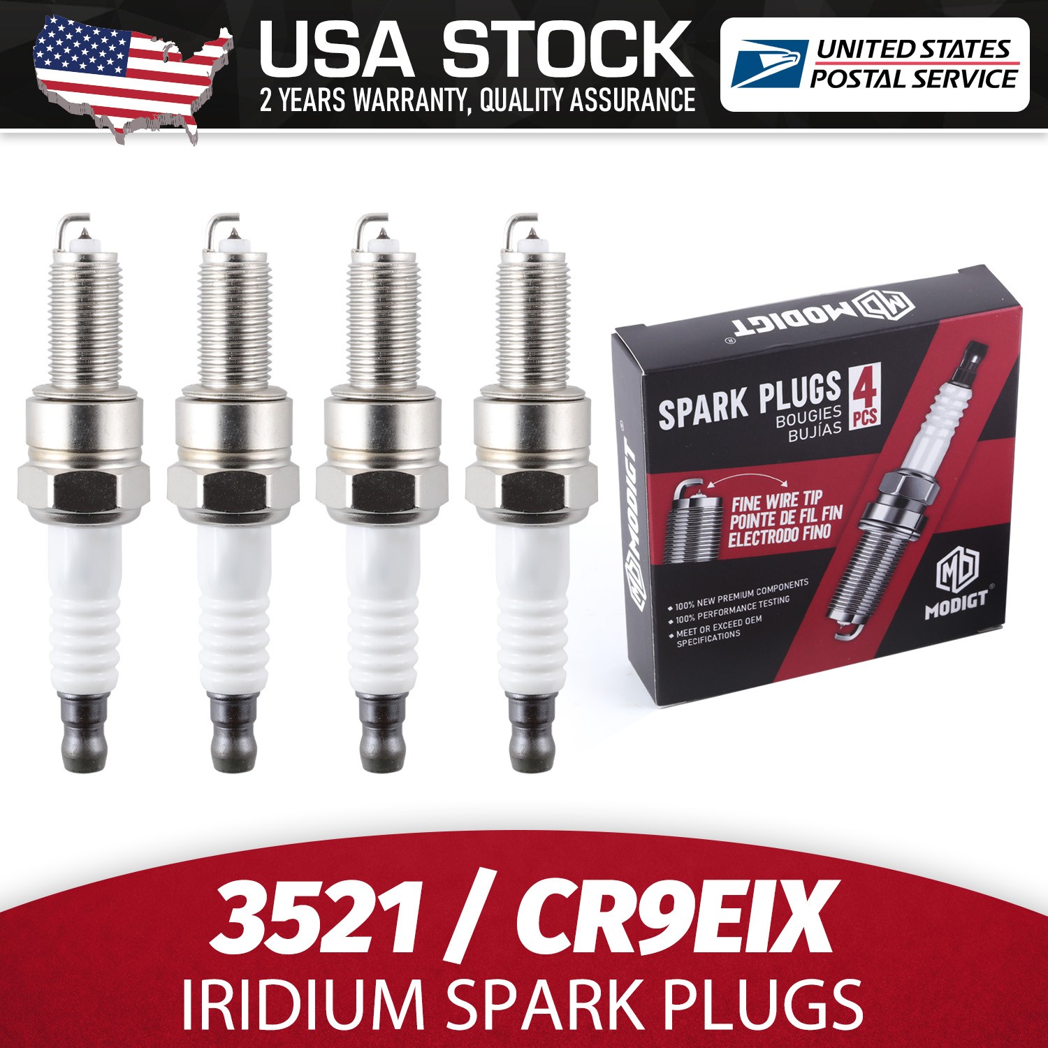 New 4Pcs OEM Replacement For NGK 3521/CR9EIX Premium Iridium  Spark Plugs