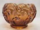 Vintage Fenton Amber Cameo Opalescent Lily of the Valley Rose Bowl Caramel
