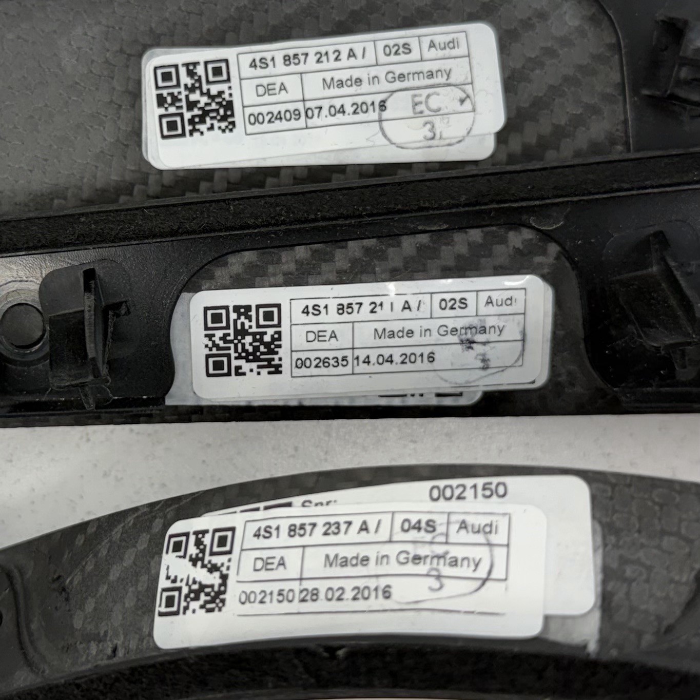 17-23 Audi R8 Interior Matte Carbon Fiber Trim Panel Doors Console Dash Set OEM