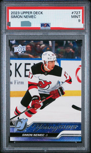 2023-24 Upper Deck Extended Series Simon Nemec Young Guns #727 (RC) PSA 9