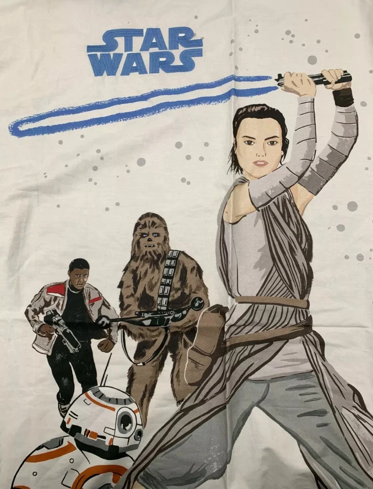 Capa de edredom branca percal de algodão lateral leve Pottery Barn Star Wars - Imagem 3 de 4