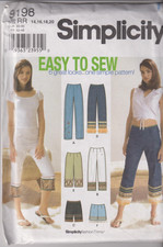 9198 SIMPLICITY Easy - PANTS SHORTS - Sz 14/16/18/20