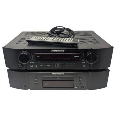 Marantz NR1501 AV Receiver & CD5004 CD Player Stack Lot Black w/ Remote Tested