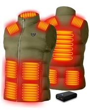 Heated Vest For men With 16000Mah Battery Pack Included Large-X-Large Green