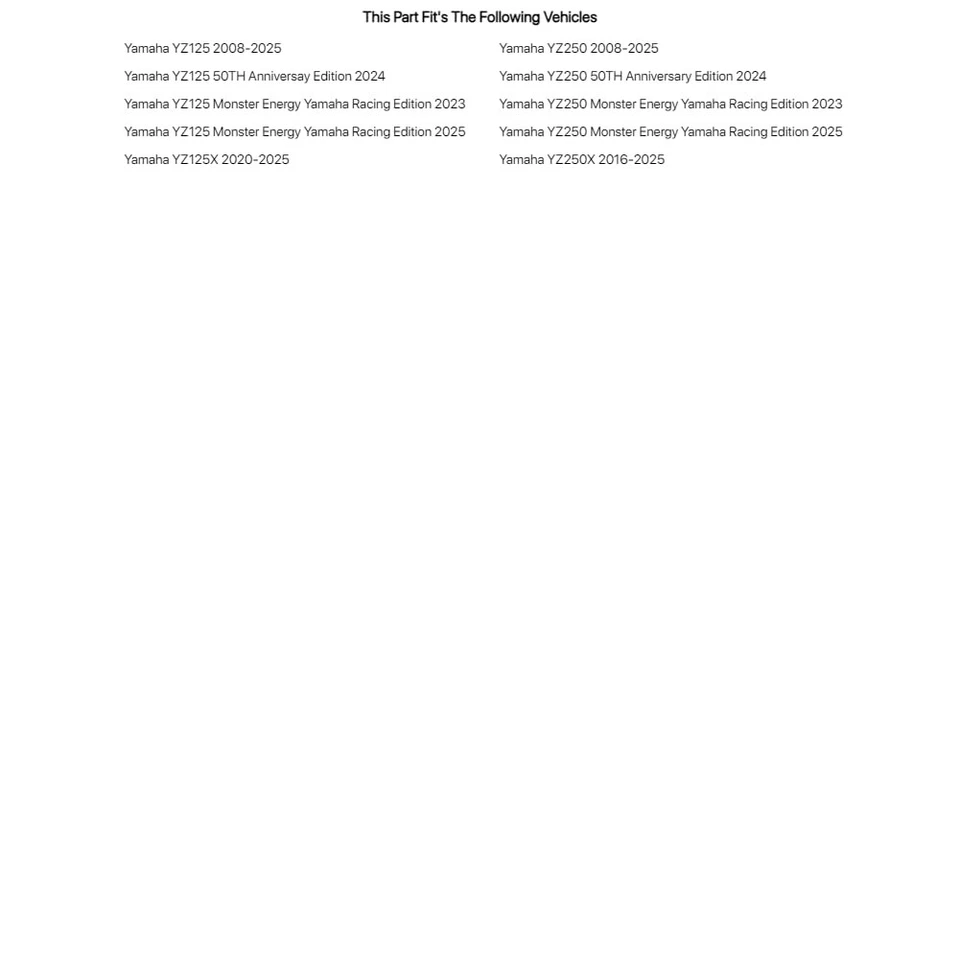 Kit de bling Tusk Billet azul para Yamaha YZ125 2008-2023 Foto 2 de 4