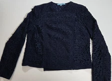 Elegant Antonio Melani Jacket Short/Cropped Blue Lace Size Small Lined