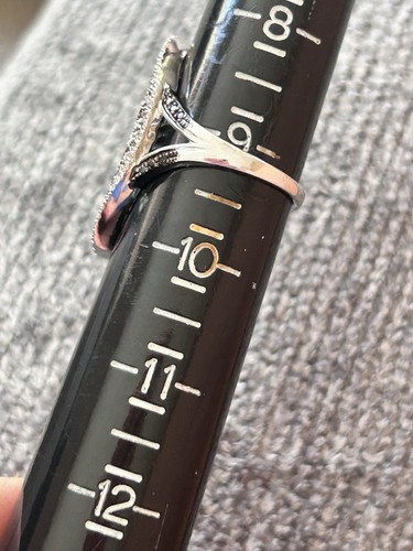 Raritäten Sterlingsilber natürlicher 1 kt weißer & schwarzer Diamant gepflasterter Ring Größe 9 J19 - Bild 12 von 18