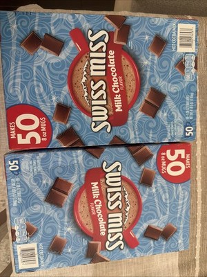 2 Boxes Swiss Miss Milk Chocolate Flavor 50 Packs Per Pack