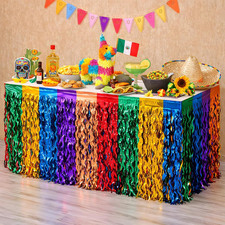 Cinco De Mayo Fiesta Table Skirts Set of 2 for Festive Party Decorations