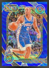 2024-25 Panini Select Courtside Blue Wave Prizm #243 Tyrese Maxey /75