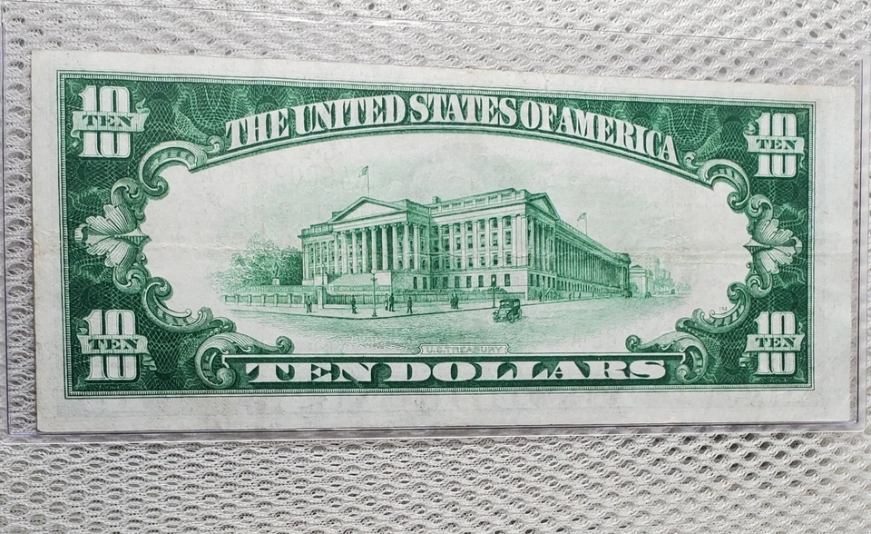 1928 B $10 Federal Reserve Note LGS LIME LIGHT GREEN SEAL Chicago, IL Nice Note - Image 3 of 4