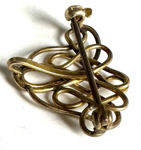 Vintage antike viktorianische goldfarbene arabeske Brosche Anstecknadel - Bild 2 von 5
