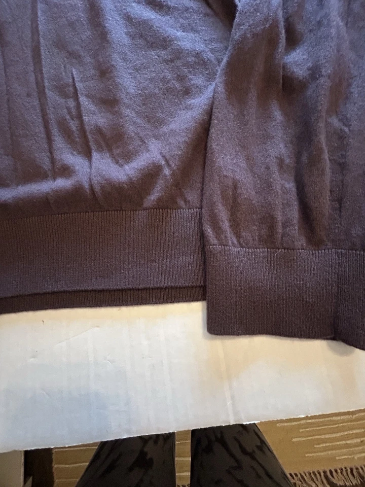 Burberry Brit свитер мужской размер XXL фиолетовый клетку Crewneck кашемир смесь дизайнер - Изображение 4 из 4