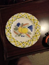 Royal Norfolk 11" Dinner Plate Hand Painted Basketweave Apples Grapes Harvest